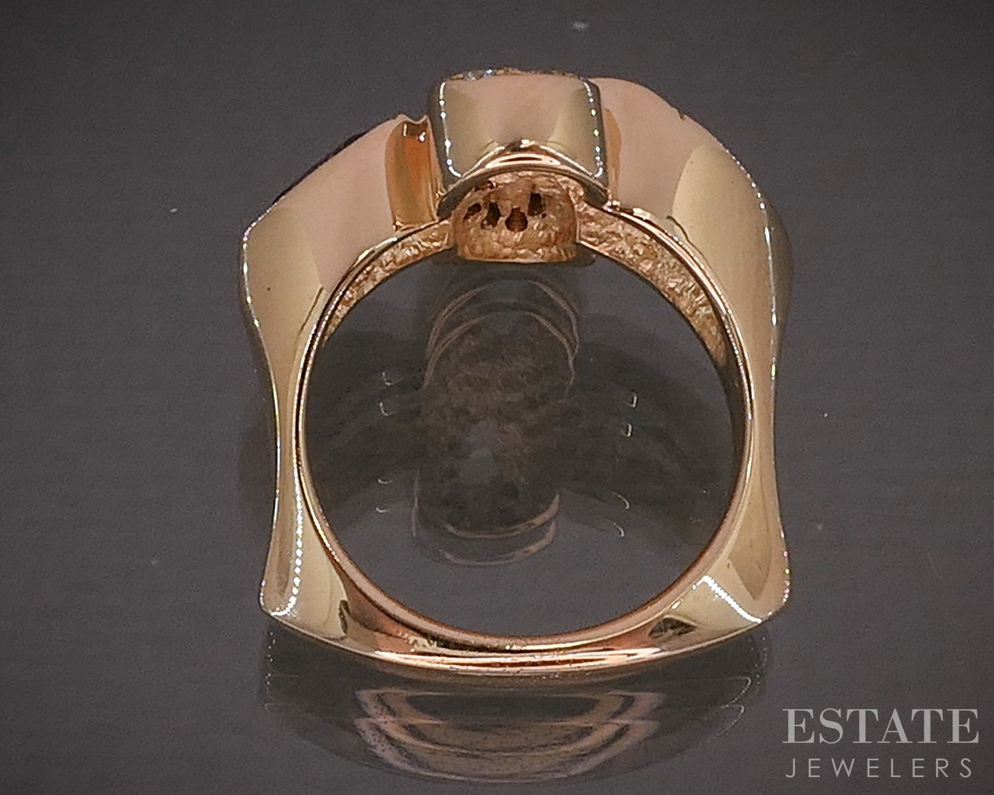 18k Rose Gold Natural Pink Spinel Sapphire & Diamond Cocktail Ring 14g p18603