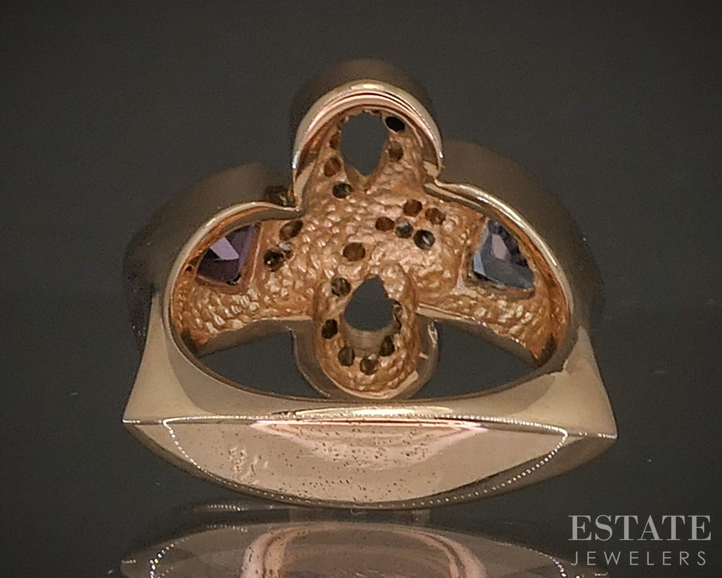 18k Rose Gold Natural Pink Spinel Sapphire & Diamond Cocktail Ring 14g p18603