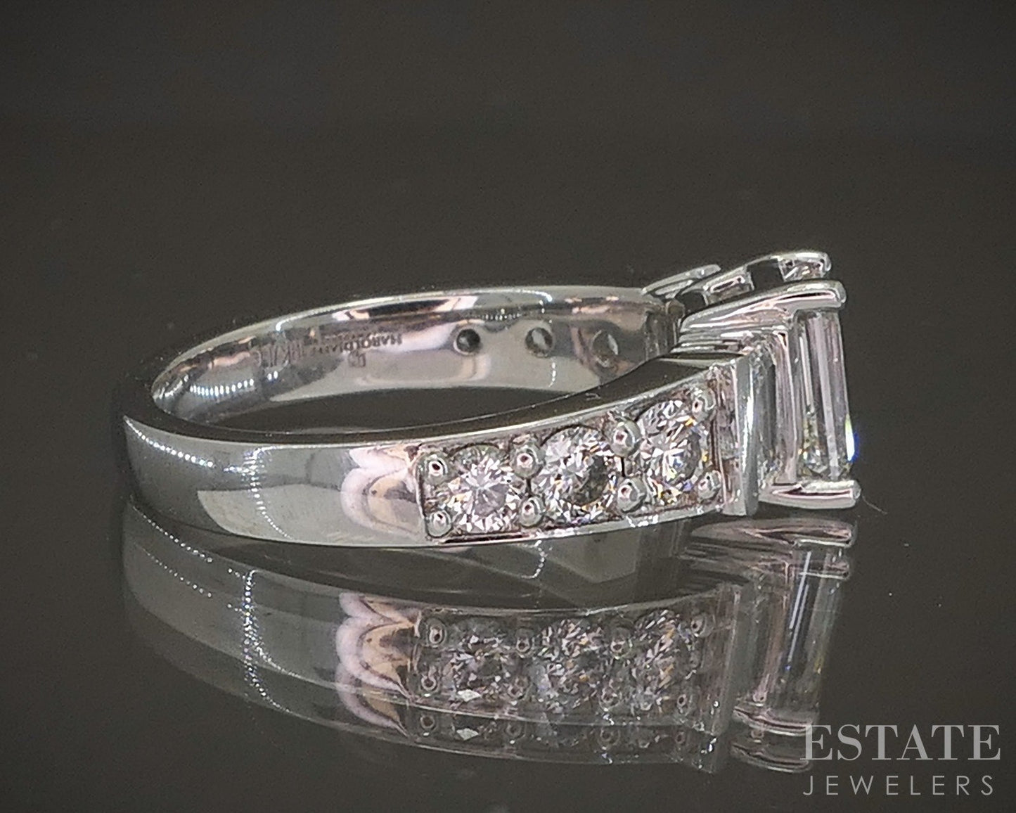19k White Gold IGI Lab Created Emerald 2.03ctw Diamond Engagement Ring p20059