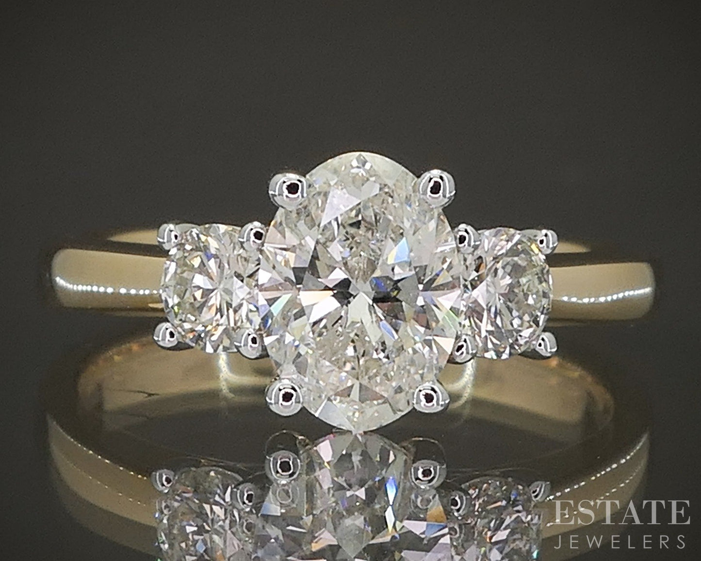 New 14k Yellow Gold 1.38ctw Natural Oval Diamond Engagement Ring p23518