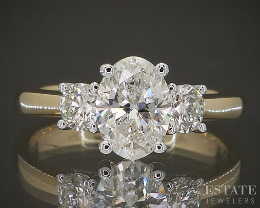 New 14k Yellow Gold 1.38ctw Natural Oval Diamond Engagement Ring p23518