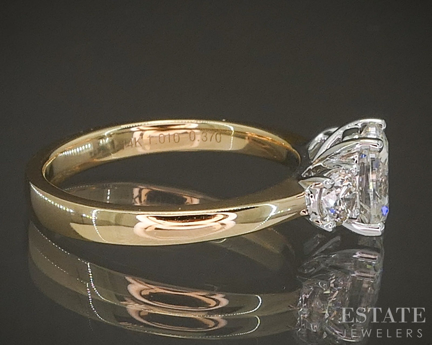 New 14k Yellow Gold 1.38ctw Natural Oval Diamond Engagement Ring p23518