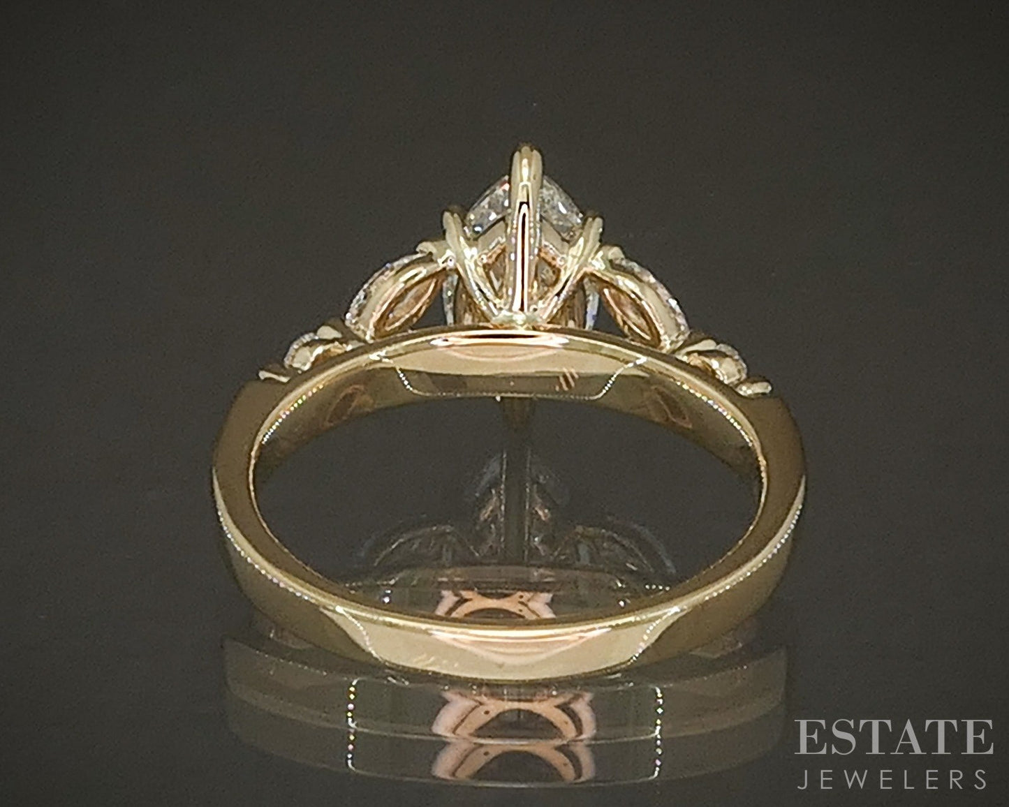 Estate Jewelers "Catherine" Cathedral Marquise Diamond Engagement Ring p23503
