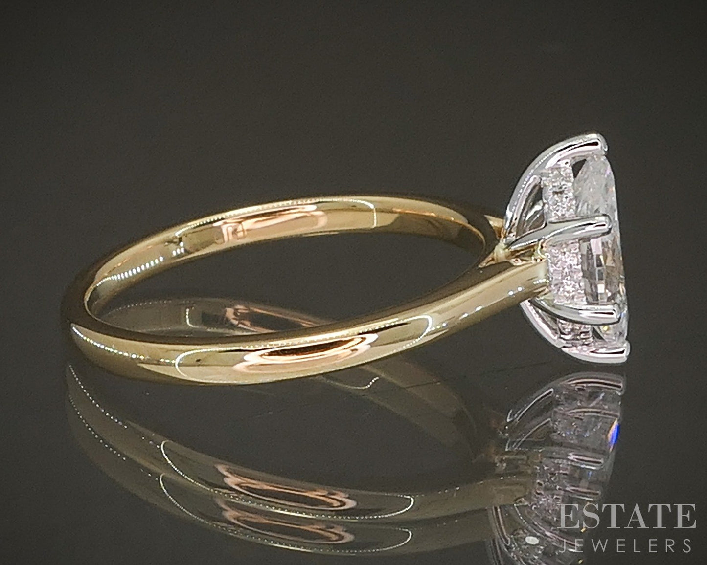 Estate Jewelers "Elizabeth" Solitaire Marquise Diamond Engagement Ring p23497