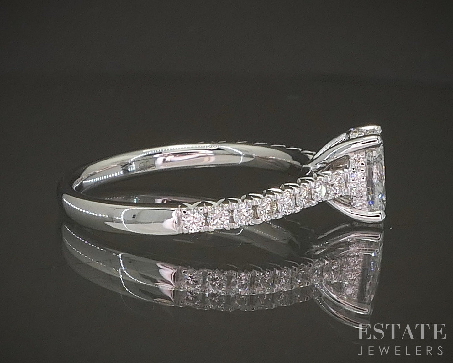 Estate Jewelers "Lucy" Cathedral 0.57ct Oval Diamond Engagement Ring p23499