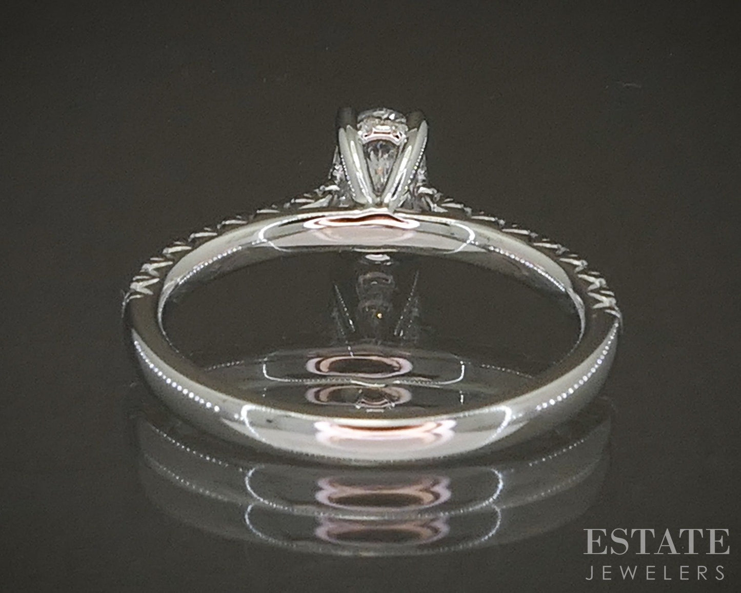 Estate Jewelers "Lucy" Cathedral 0.57ct Oval Diamond Engagement Ring p23499