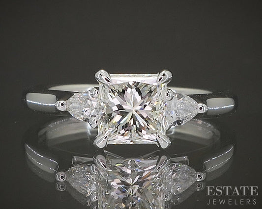 Estate Jewelers "Jane" Past Present Future Diamond Engagement Ring p23491