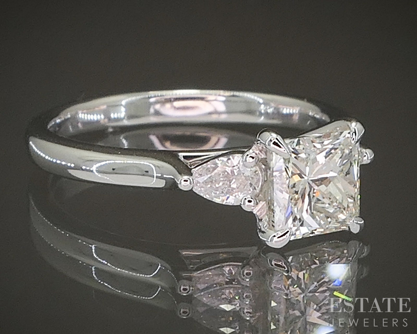 Estate Jewelers "Jane" Past Present Future Diamond Engagement Ring p23491