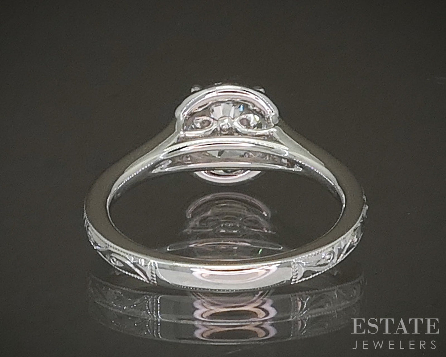 Estate Jewelers "Emma" Round Diamond Halo Engagement Ring p23521