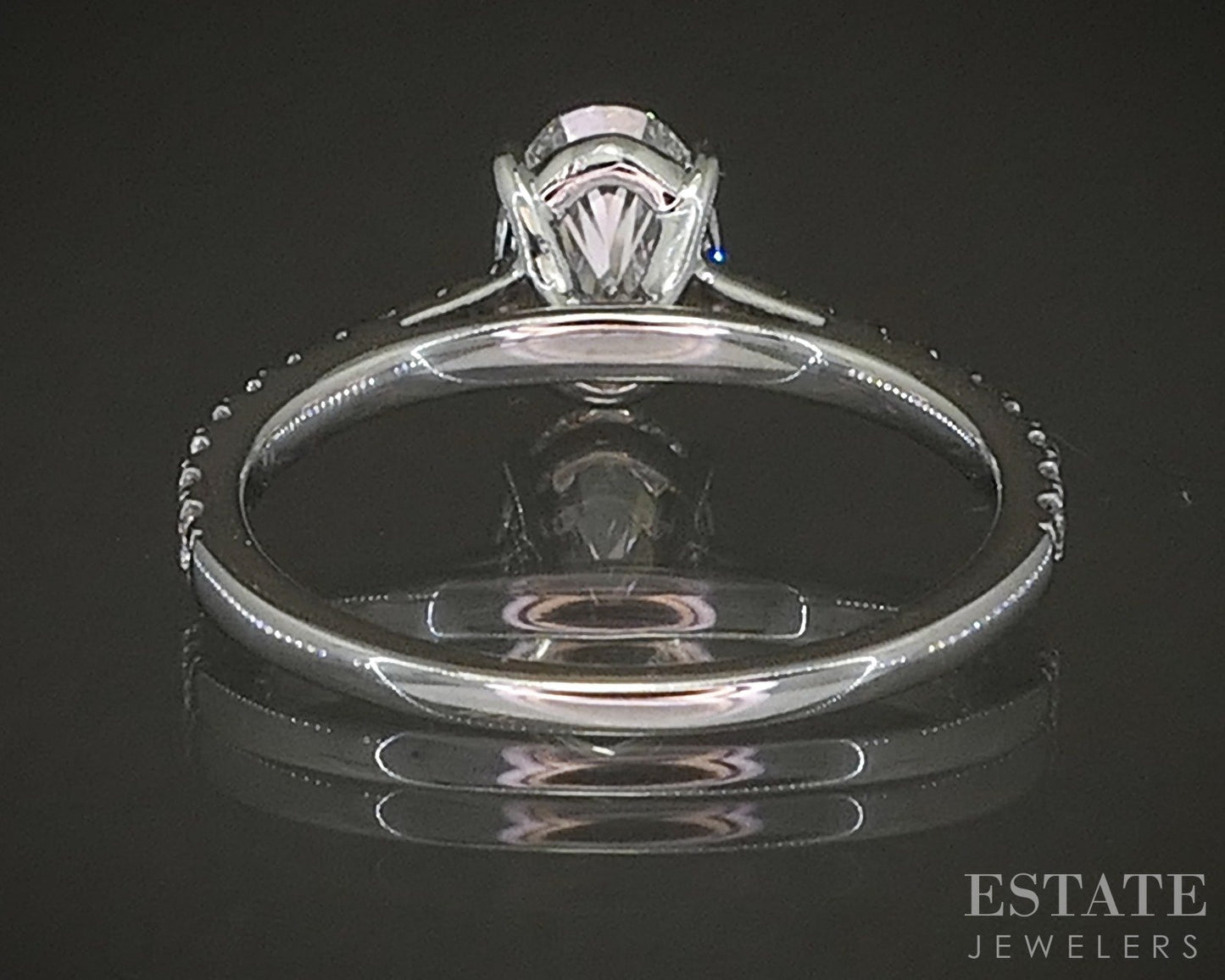 14k White Gold IGI Oval Lab Created 1.28ctw Diamond Engagement Ring 2.6g p15954