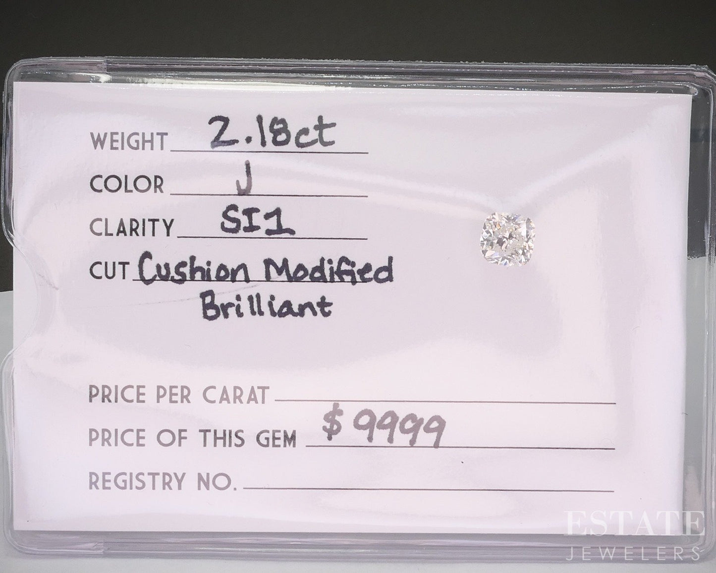 Loose 2.18ct Cushion Cut GIA Certified Natural Diamond SI1/J p21619