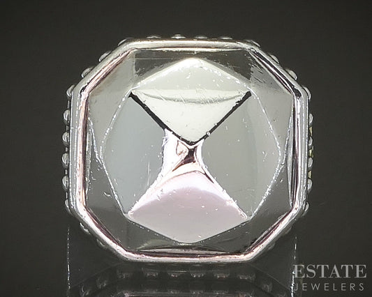 18k & Sterling Lagos Caviar Faceted Rocks Ladies Band Ring 19.7g p21469