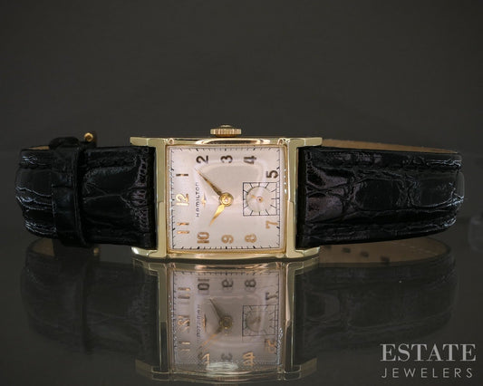 Vintage 1959 14k Yellow Gold Hamilton 770 22j Tank Mens Watch p20890