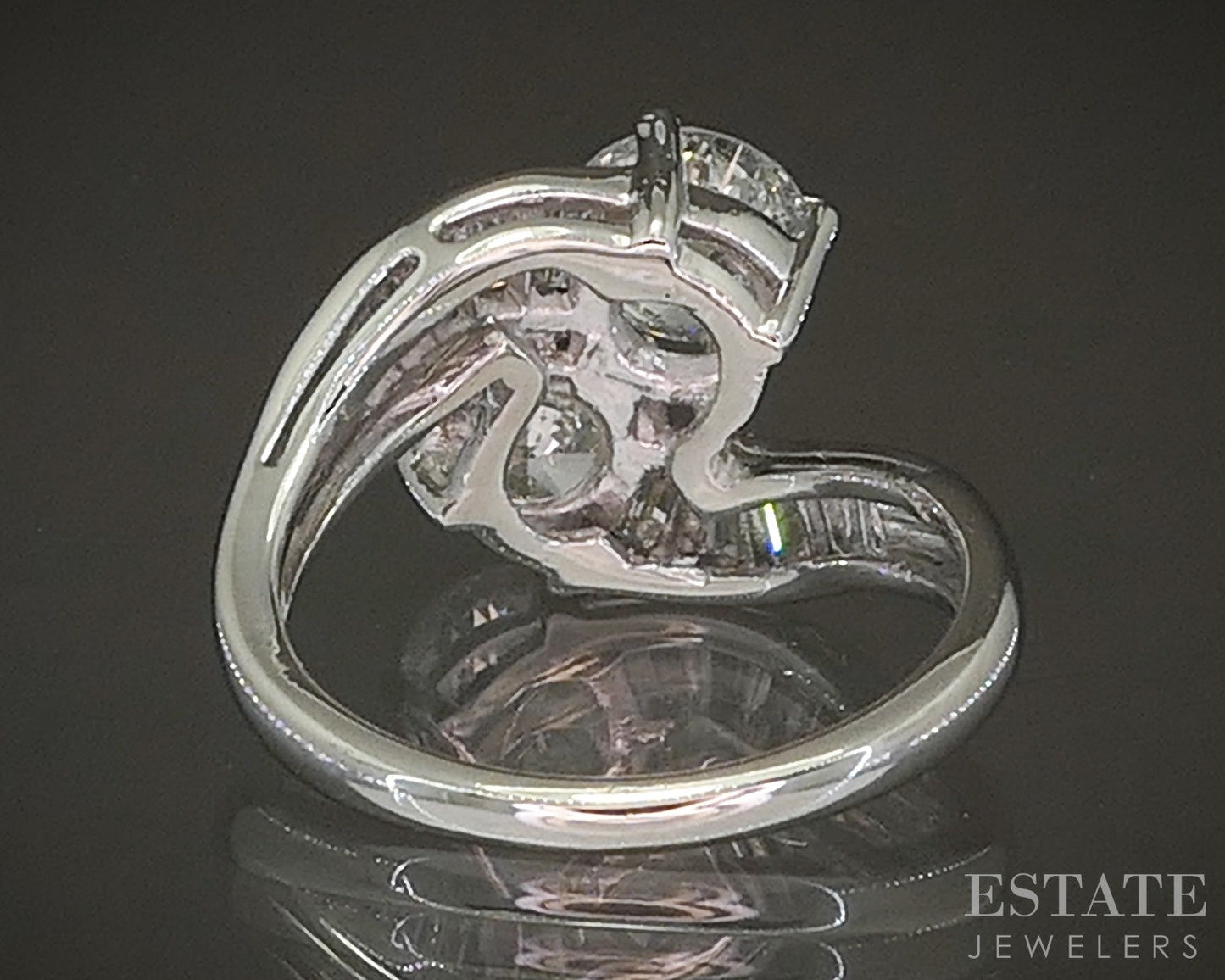 Vintage Platinum Round Natural 1.93ctw Diamond Engagement Ring 5.8g p22755
