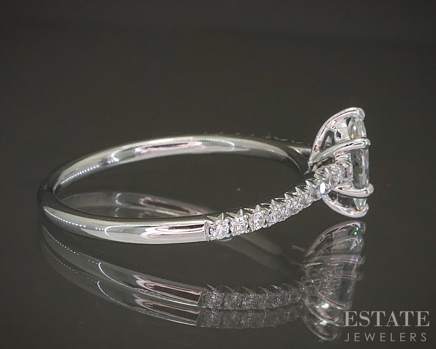 14k White Gold Marquise Natural .50ctw Diamond Engagement Ring 2.1g p22729