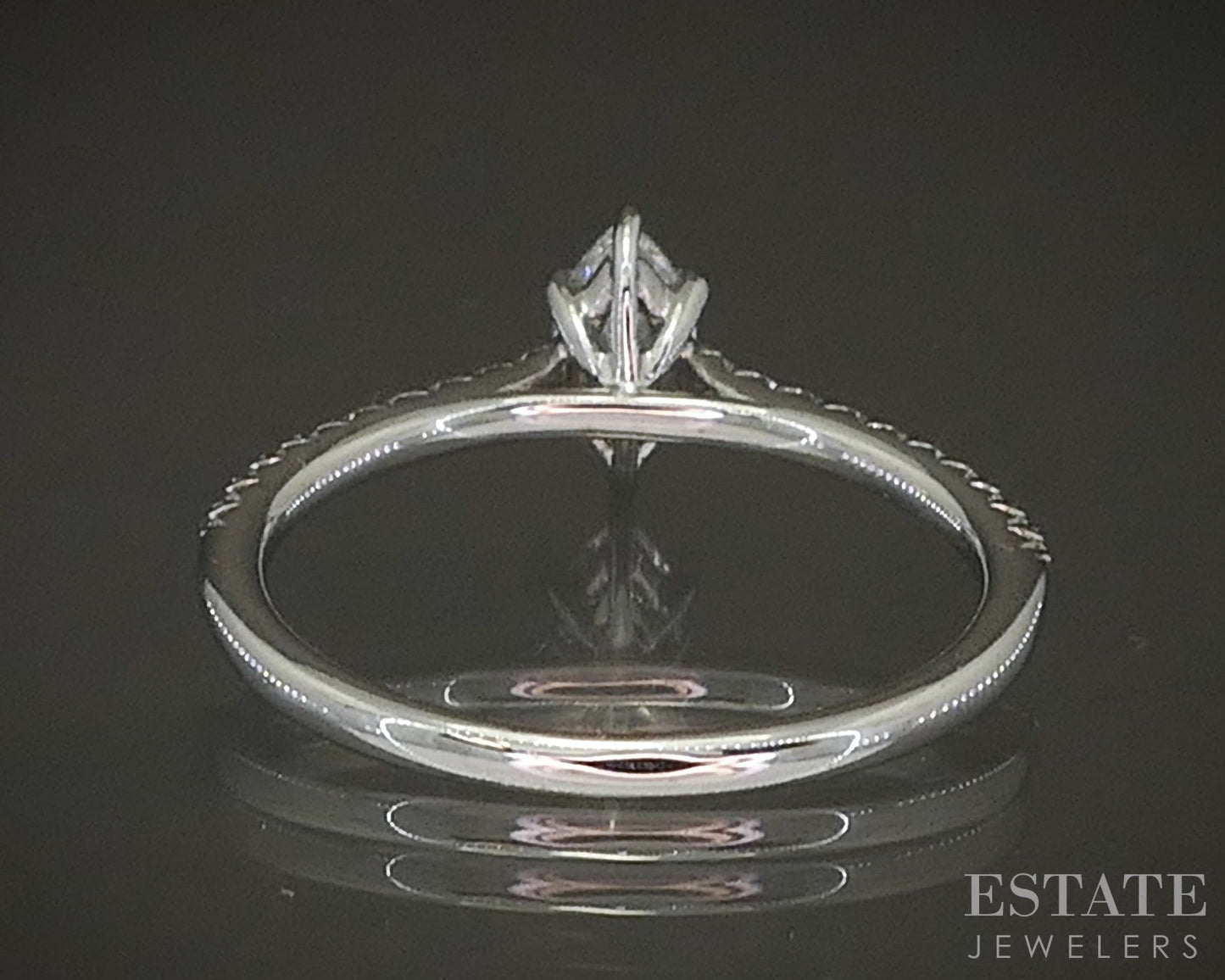 14k White Gold Marquise Natural .50ctw Diamond Engagement Ring 2.1g p22729