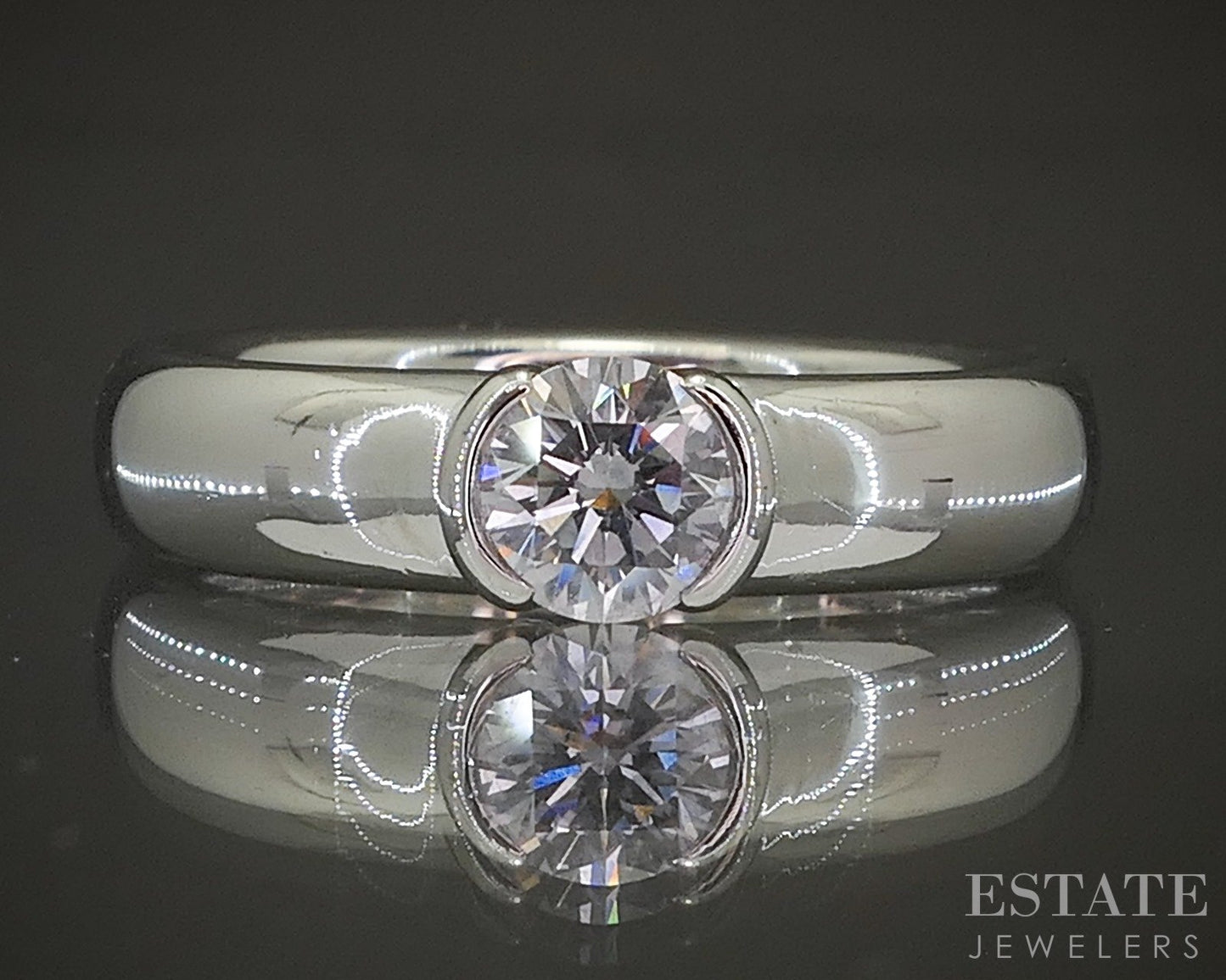 Platinum Tiffany & Co. Etoile .40ct Diamond Engagement Band Ring 8.3g p22653