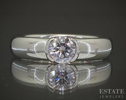 Platinum Tiffany & Co. Etoile .40ct Diamond Engagement Band Ring 8.3g p22653