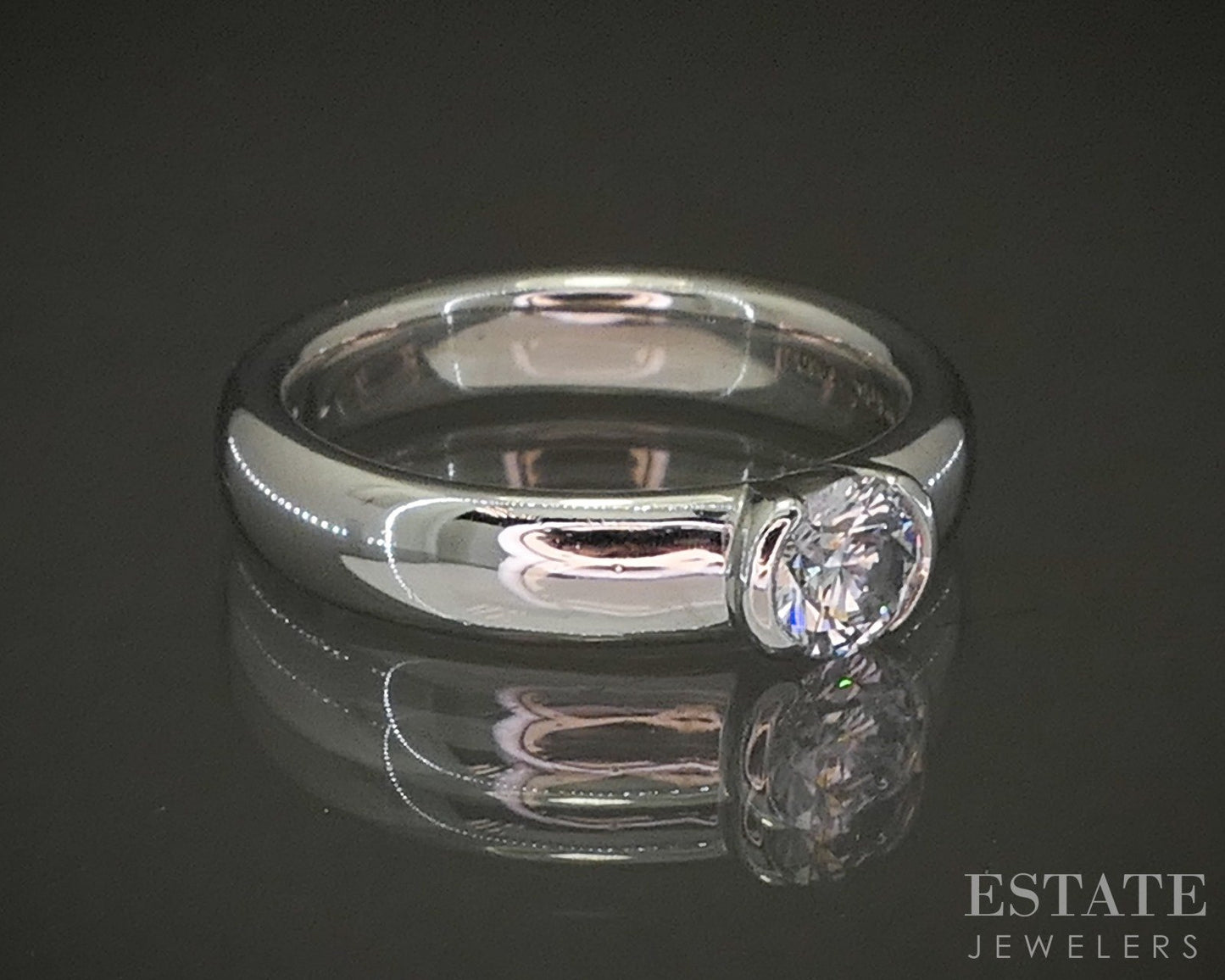 Platinum Tiffany & Co. Etoile .40ct Diamond Engagement Band Ring 8.3g p22653