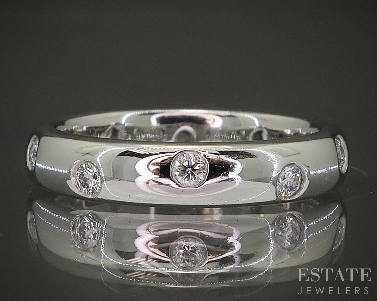 Platinum Tiffany & Co. Etoile .22ctw Diamond Wedding Band Ring 6g p22661