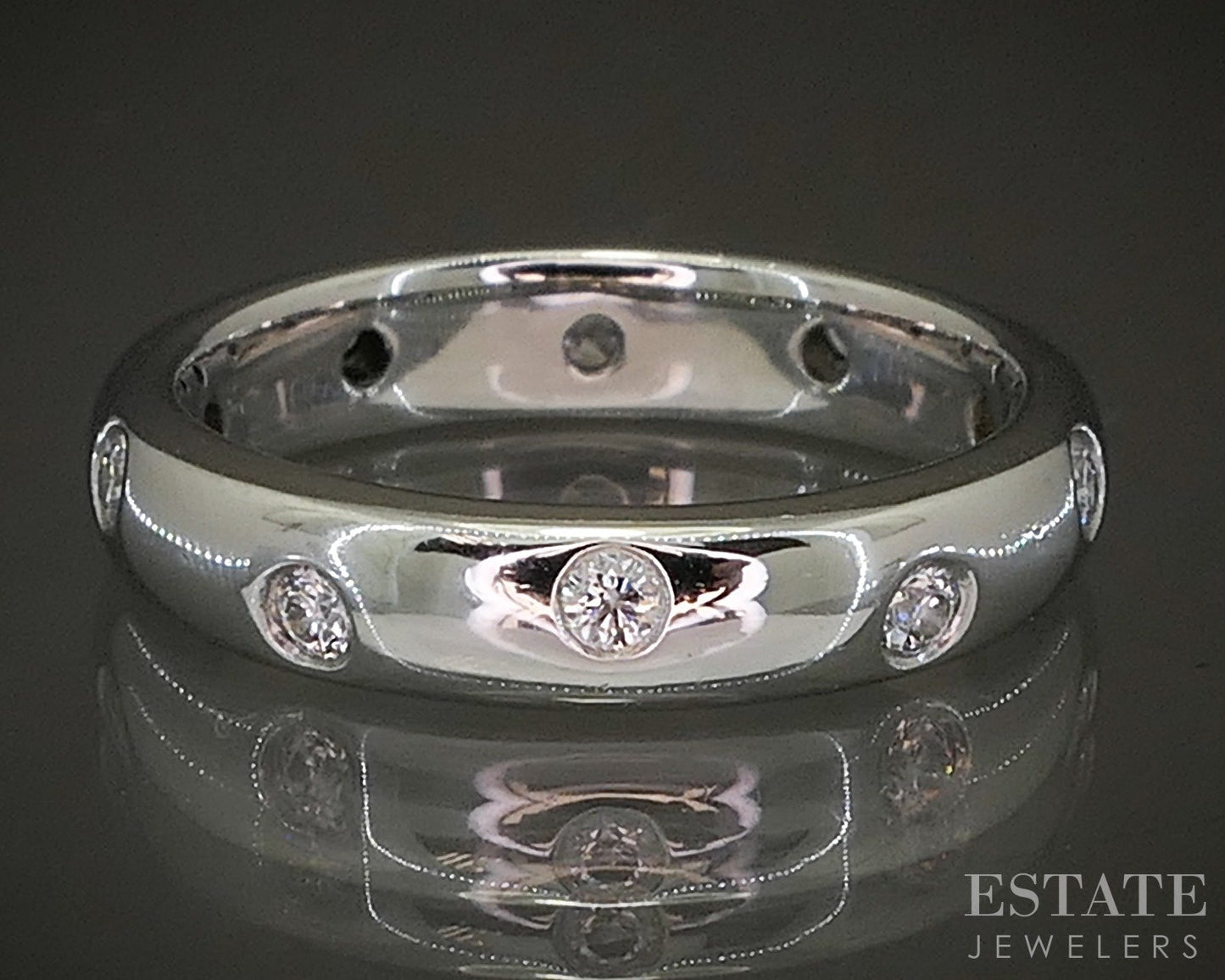 Platinum Tiffany & Co. Etoile .22ctw Diamond Wedding Band Ring 6g p22661