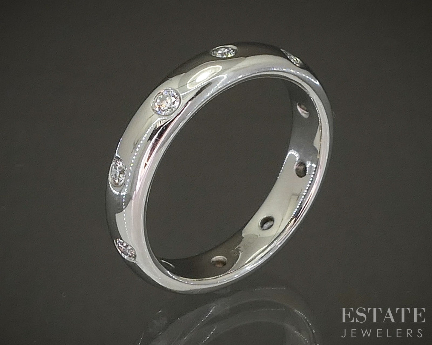 Platinum Tiffany & Co. Etoile .22ctw Diamond Wedding Band Ring 6g p22661