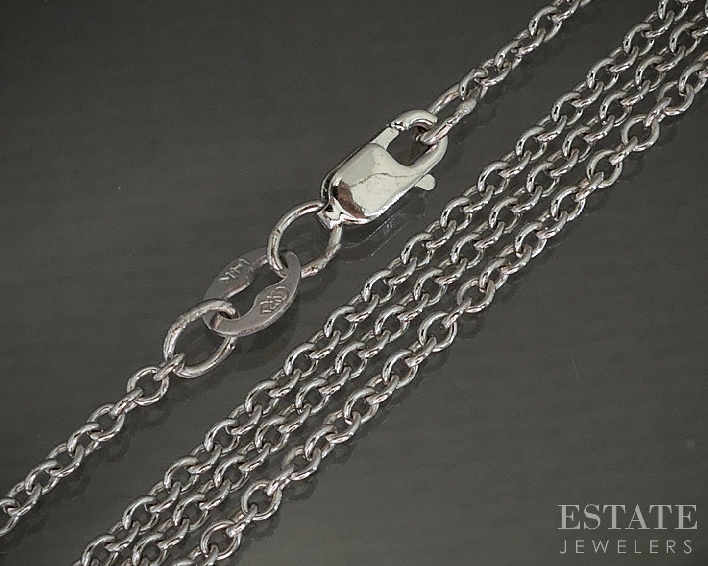14k White Gold 0.9mm Cable Chain Link Ladies Necklace 2.8g 18"L p15611b