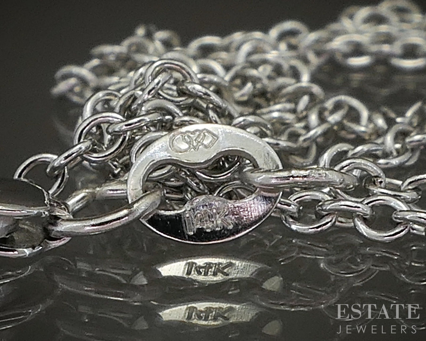 14k White Gold 0.9mm Cable Chain Link Ladies Necklace 2.8g 18"L p15611b