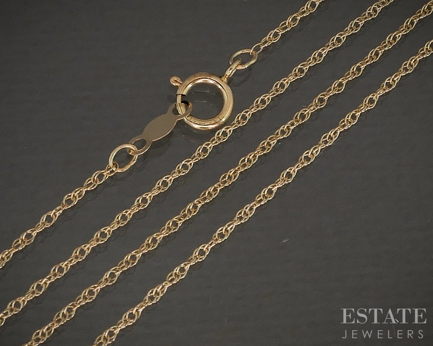 14k Yellow Gold 1mm Twisted Rope Chain Link Ladies Necklace 1g 18"L p15612b