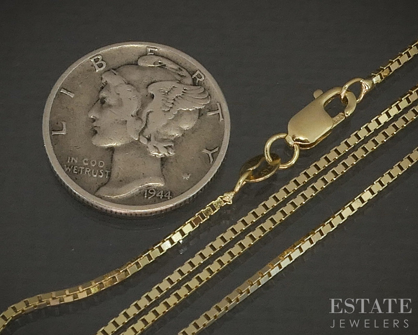 14k Yellow Gold 0.9mm Box Chain Link Ladies Necklace 3.5g 18.5"L p15874b