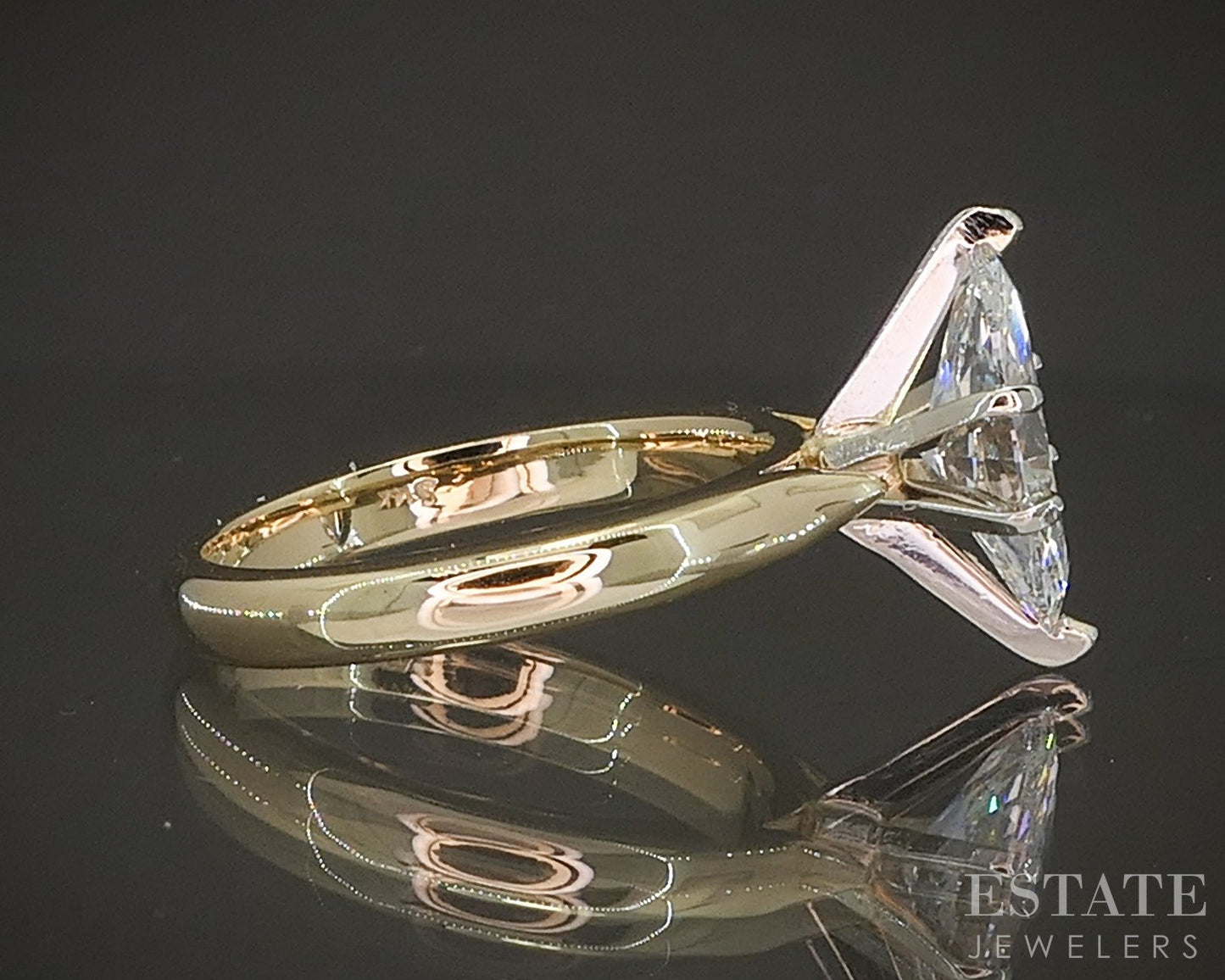 14k Yellow Gold Marquise 1.51ct Lab Diamond Solitaire Engagement Ring p17793b