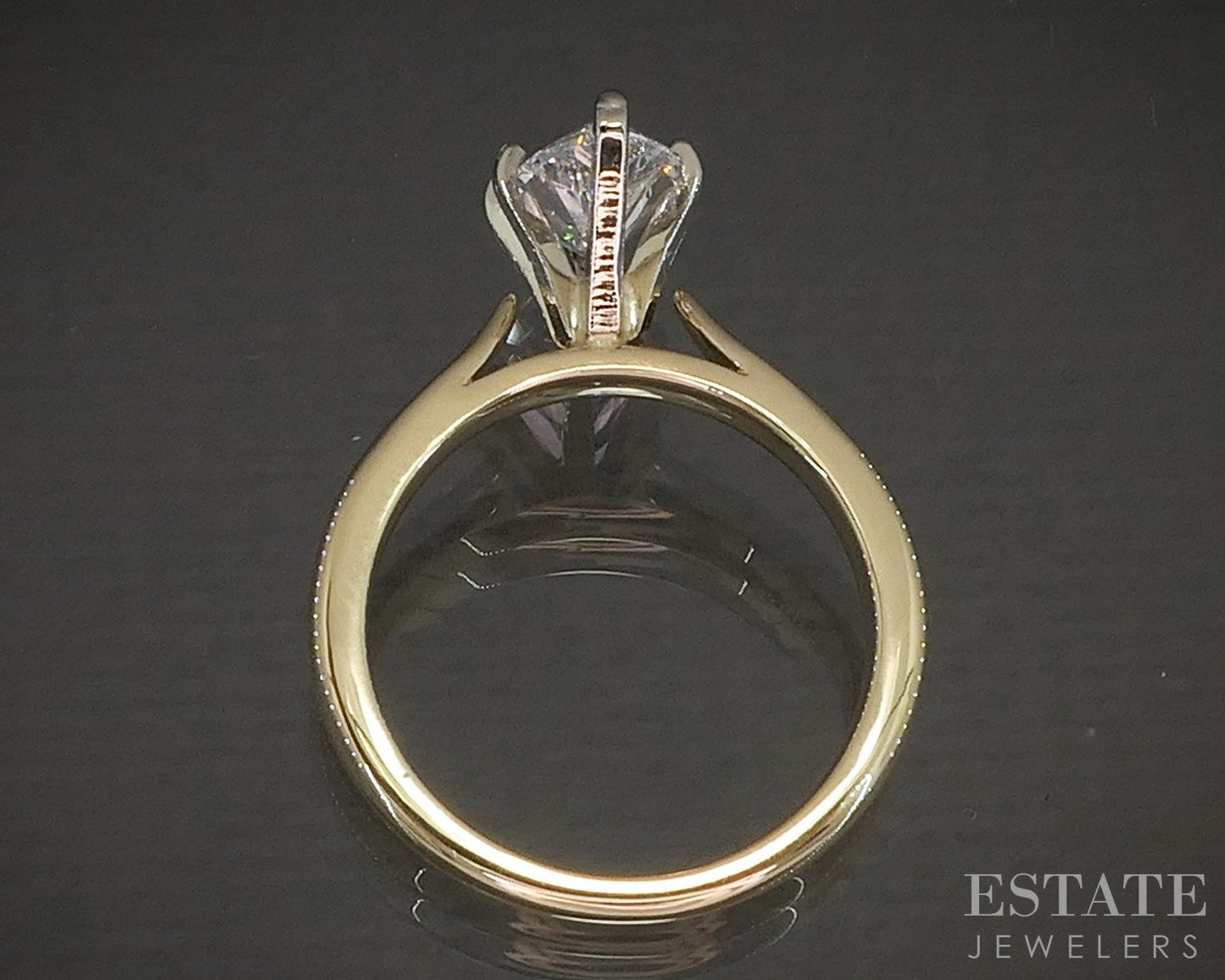 14k Yellow Gold Marquise 1.51ct Lab Diamond Solitaire Engagement Ring p17793b