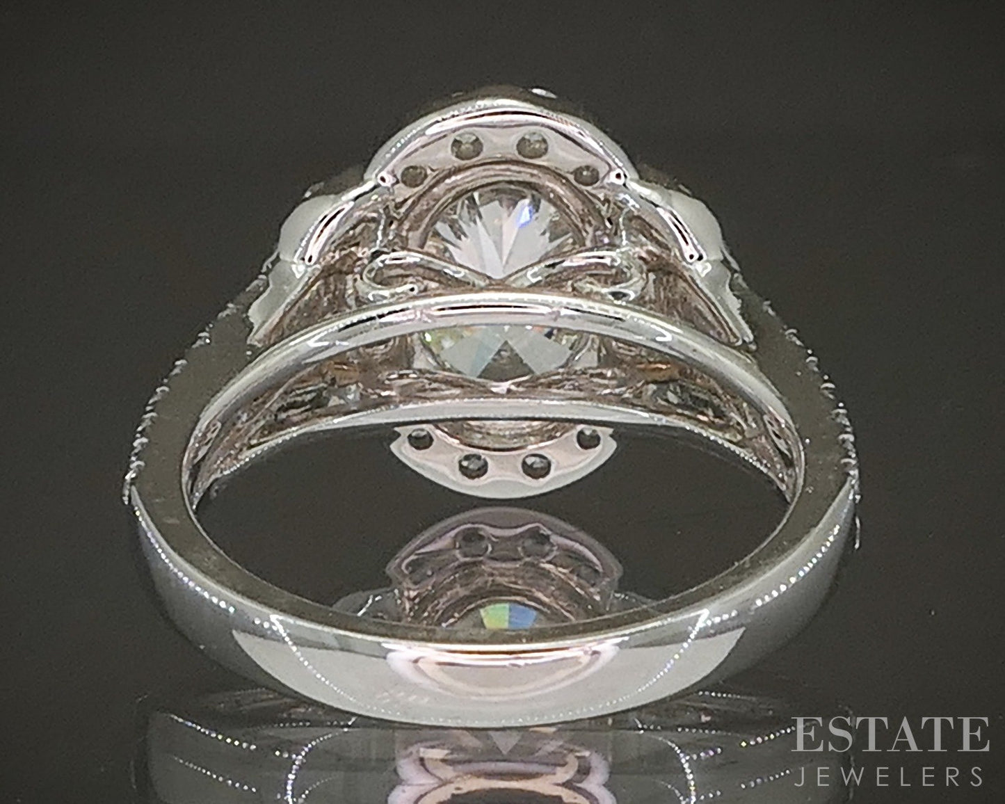 14k White Gold IGI Oval Lab Created 2.69ctw Diamond Engagement Ring 5.8g p39520