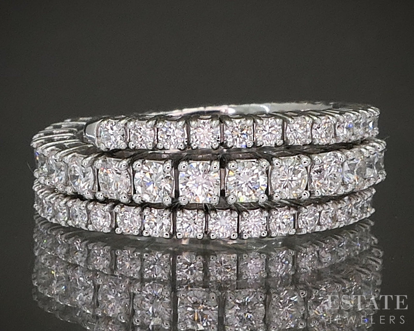 18k White Gold Natural 1.65ctw Diamond Flexible Wrap Band Ring 5.4g p24956