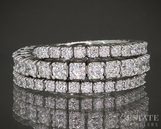 18k White Gold Natural 1.65ctw Diamond Flexible Wrap Band Ring 5.4g p24956
