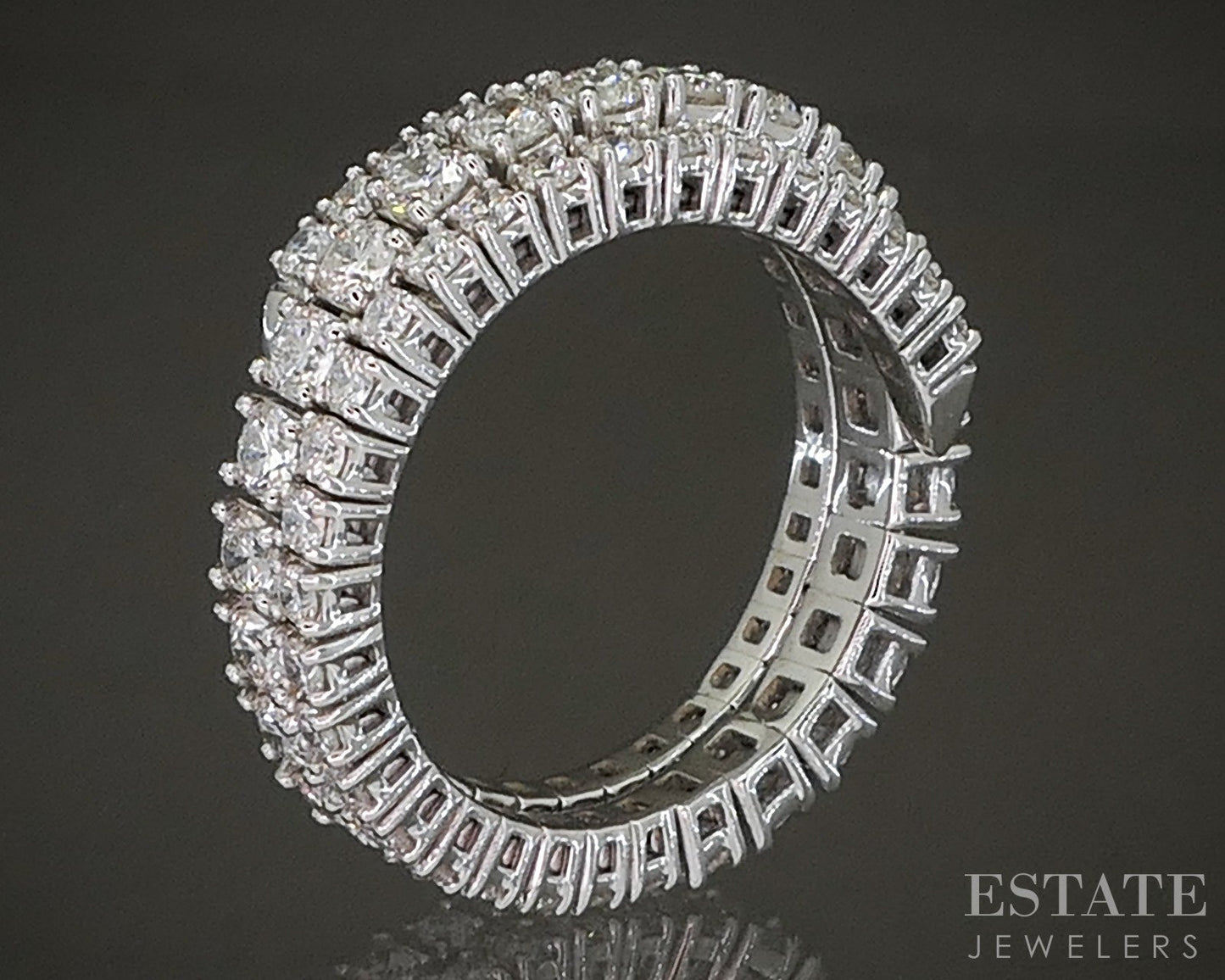 18k White Gold Natural 1.65ctw Diamond Flexible Wrap Band Ring 5.4g p24956