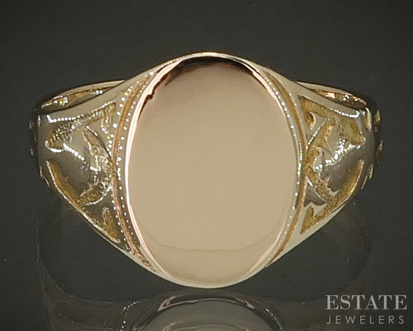 Antique Victorian 14k Yellow Gold Blank Signet Mens Band 4.4g p19598b