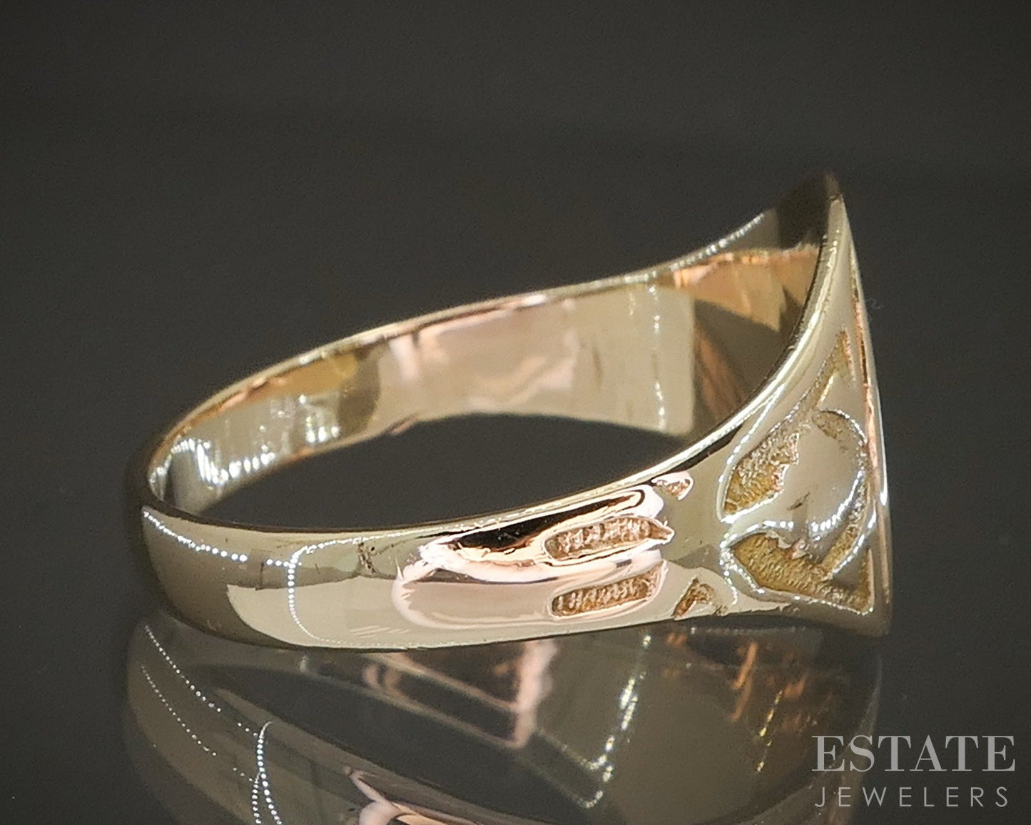 Antique Victorian 14k Yellow Gold Blank Signet Mens Band 4.4g p19598b