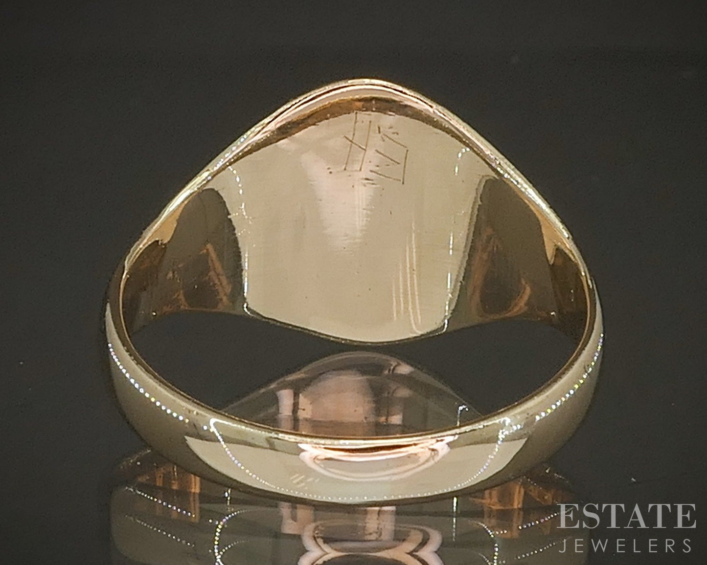 Antique Victorian 14k Yellow Gold Blank Signet Mens Band 4.4g p19598b