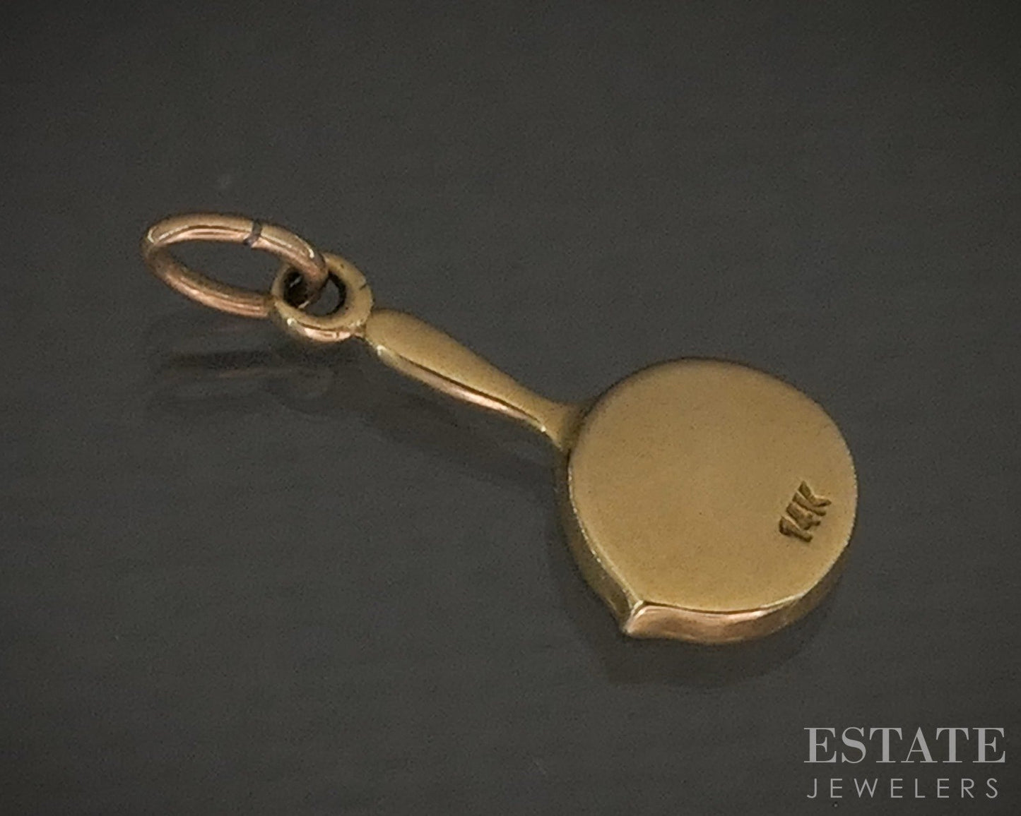Vintage 14k Yellow Gold Enameled Egg in Frying Pan Charm 0.7g p20050b