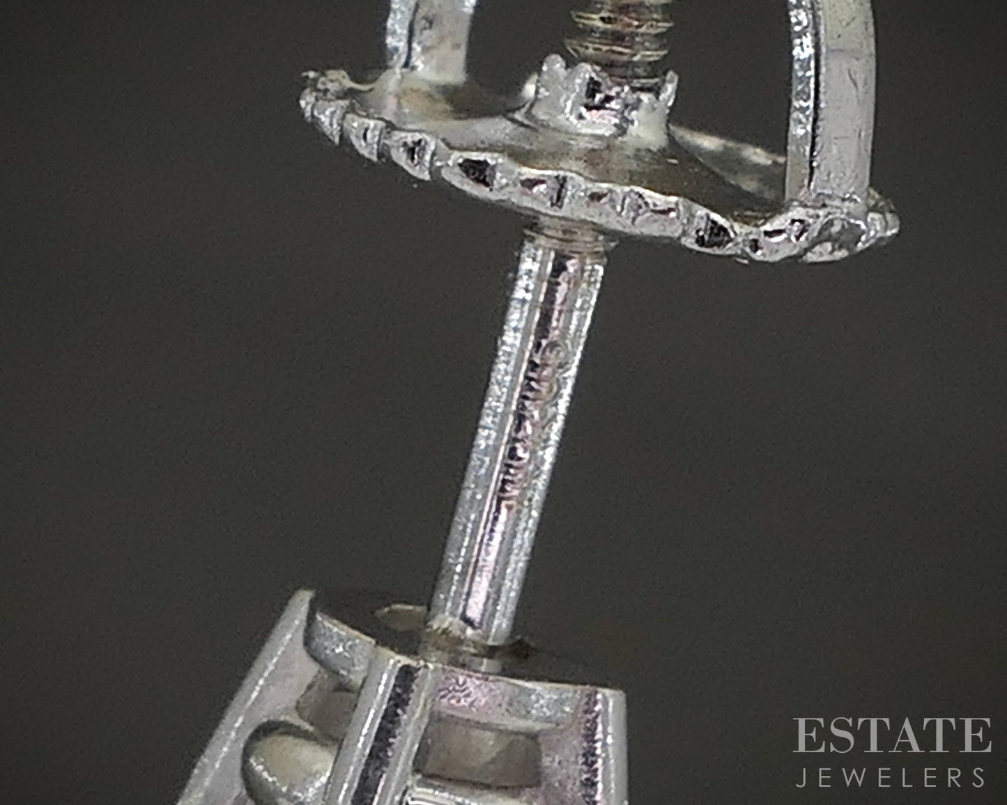 14k White Gold Round Natural .40ctw Diamond Screw Back Earrings p19716b