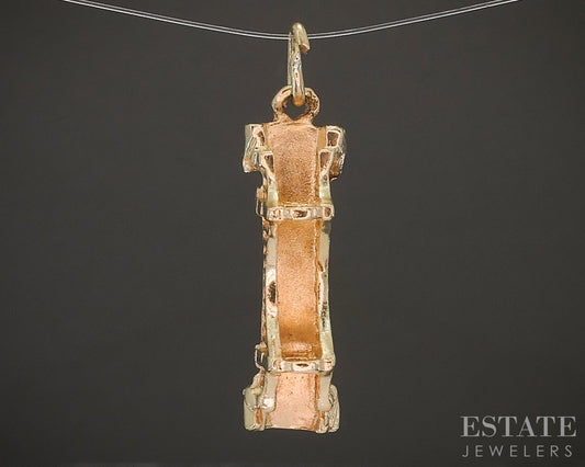 14k Yellow Gold Dimensional Golden Gate Bridge Charm Pendant 2.7g p19995b