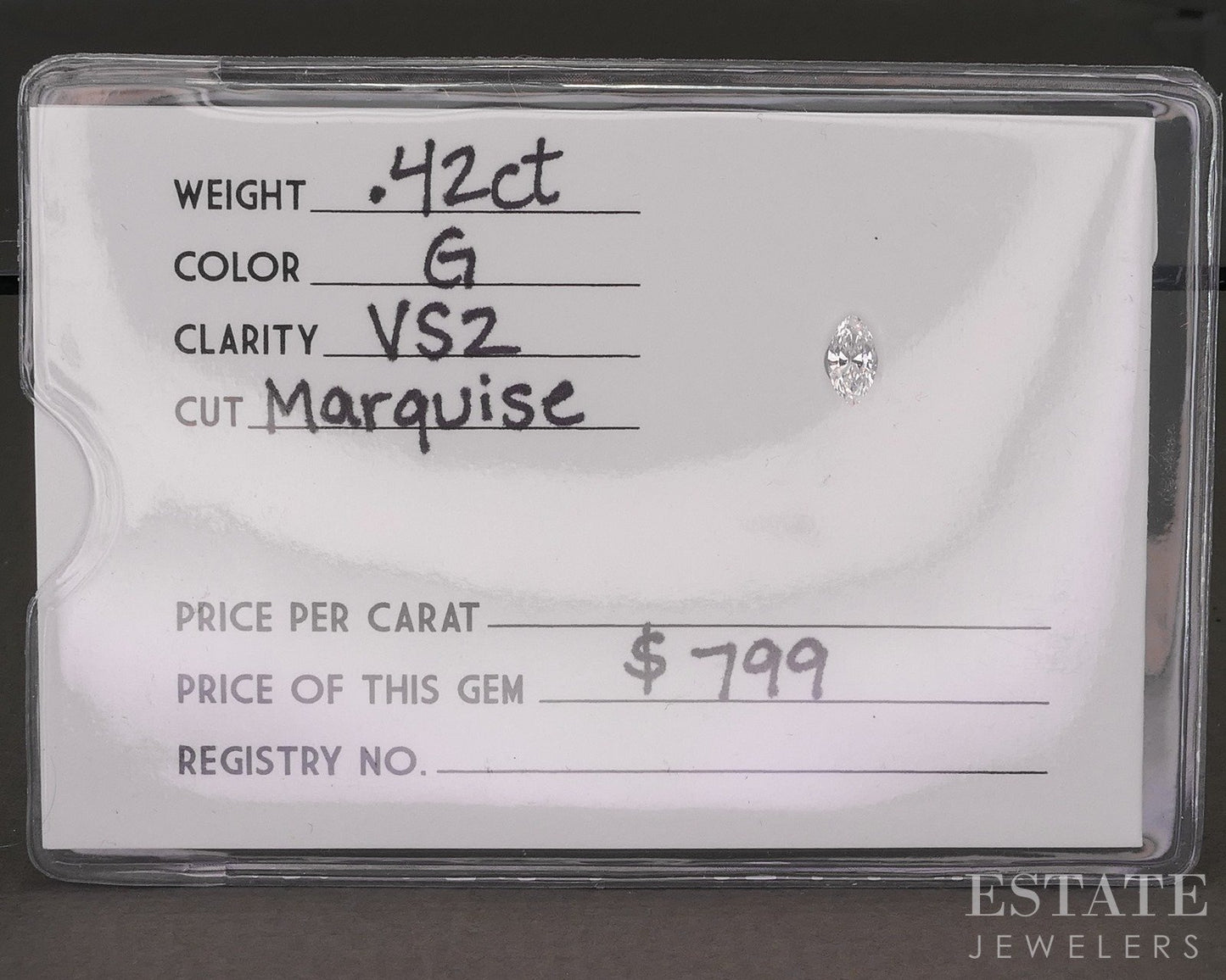 Loose .42ct Marquise Cut Natural Diamond VS2/G p75152
