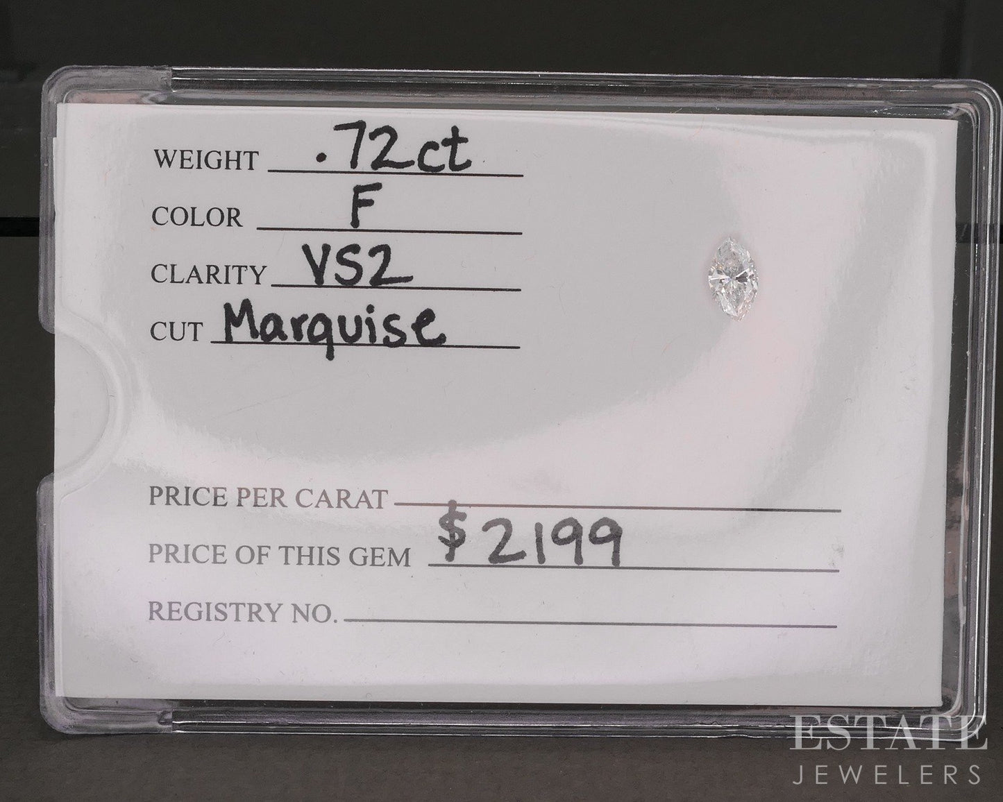 Loose .72ct Marquise Cut Natural Diamond VS2/F p75288