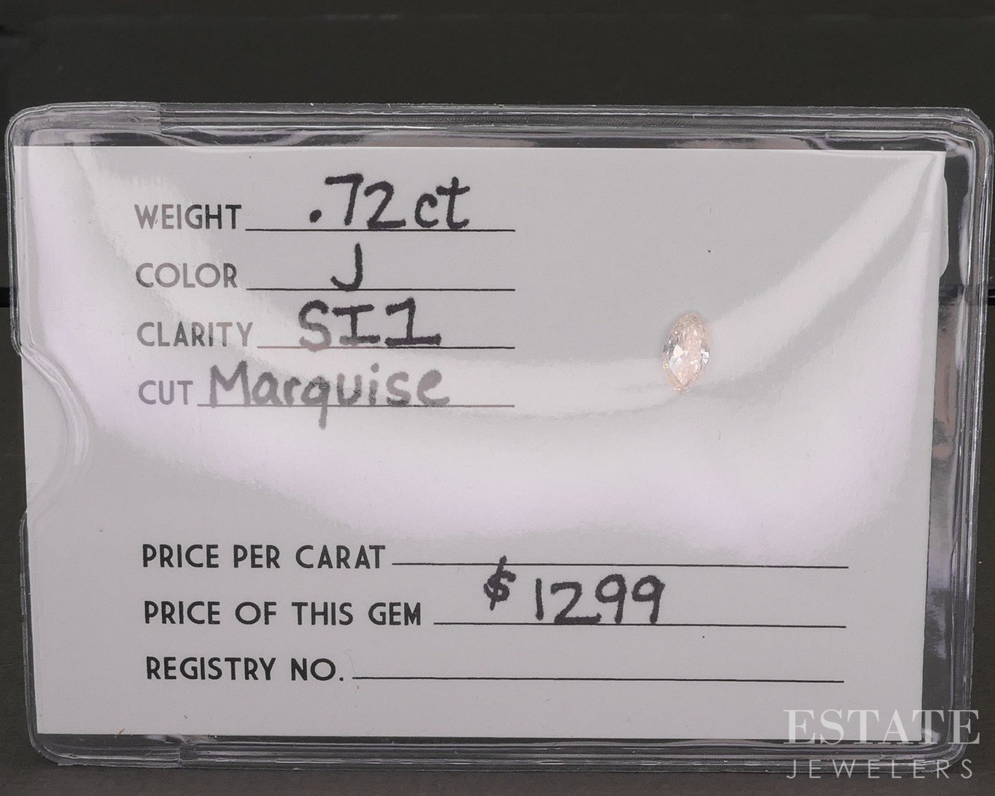 Loose .72ct Marquise Cut Natural Diamond SI1/J p75189