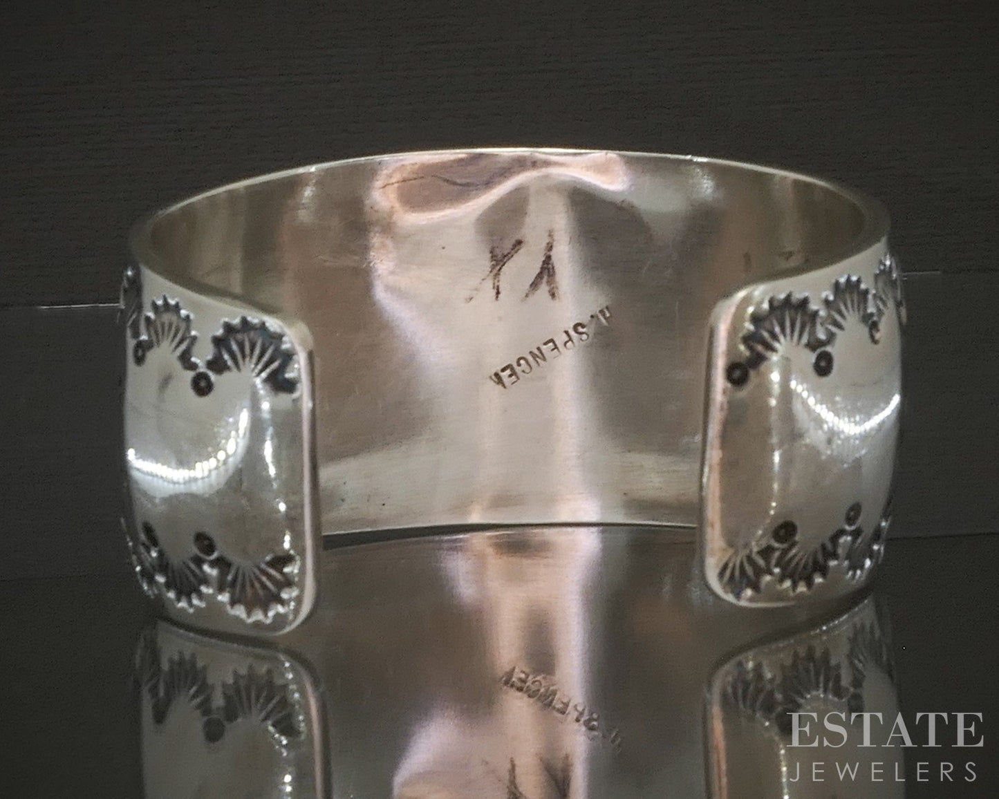 Vintage Sterling Multi Gem Sun God Navajo H. Spencer Cuff Bracelet 89g p23154