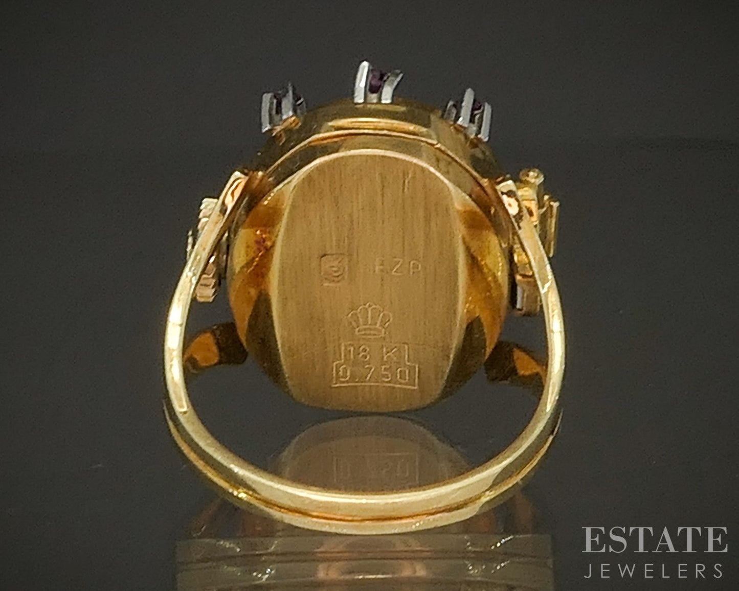 Vintage 18k Yellow Gold Bucherer Peek-a-Boo Ladies Ring Watch 12.5g p22360