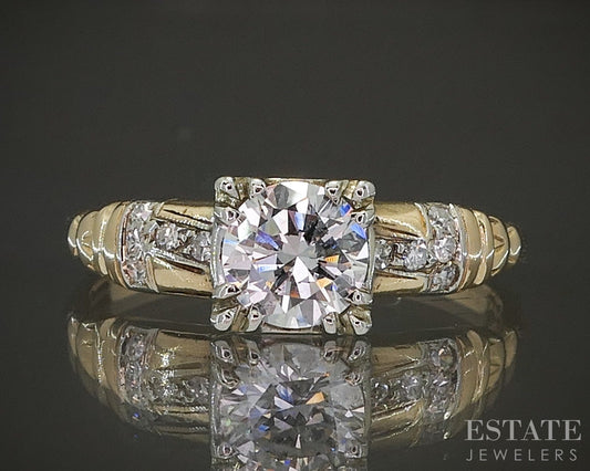 Antique 18k & 14k Gold Transitional Natural .62ct Diamond Engagement Ring p20877