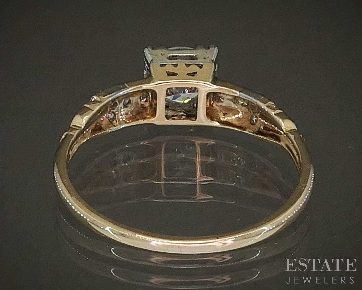 Antique 18k & 14k Gold Transitional Natural .62ct Diamond Engagement Ring p20877