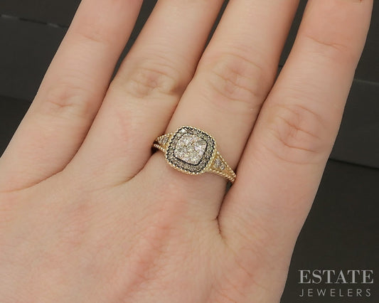 14k Honey Gold LeVian Natural .64ctw Chocolate & Vanilla Diamond Ring 4g p21827